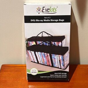 Evelots DVD/Blu-ray Media Storage Bags - Set of 2